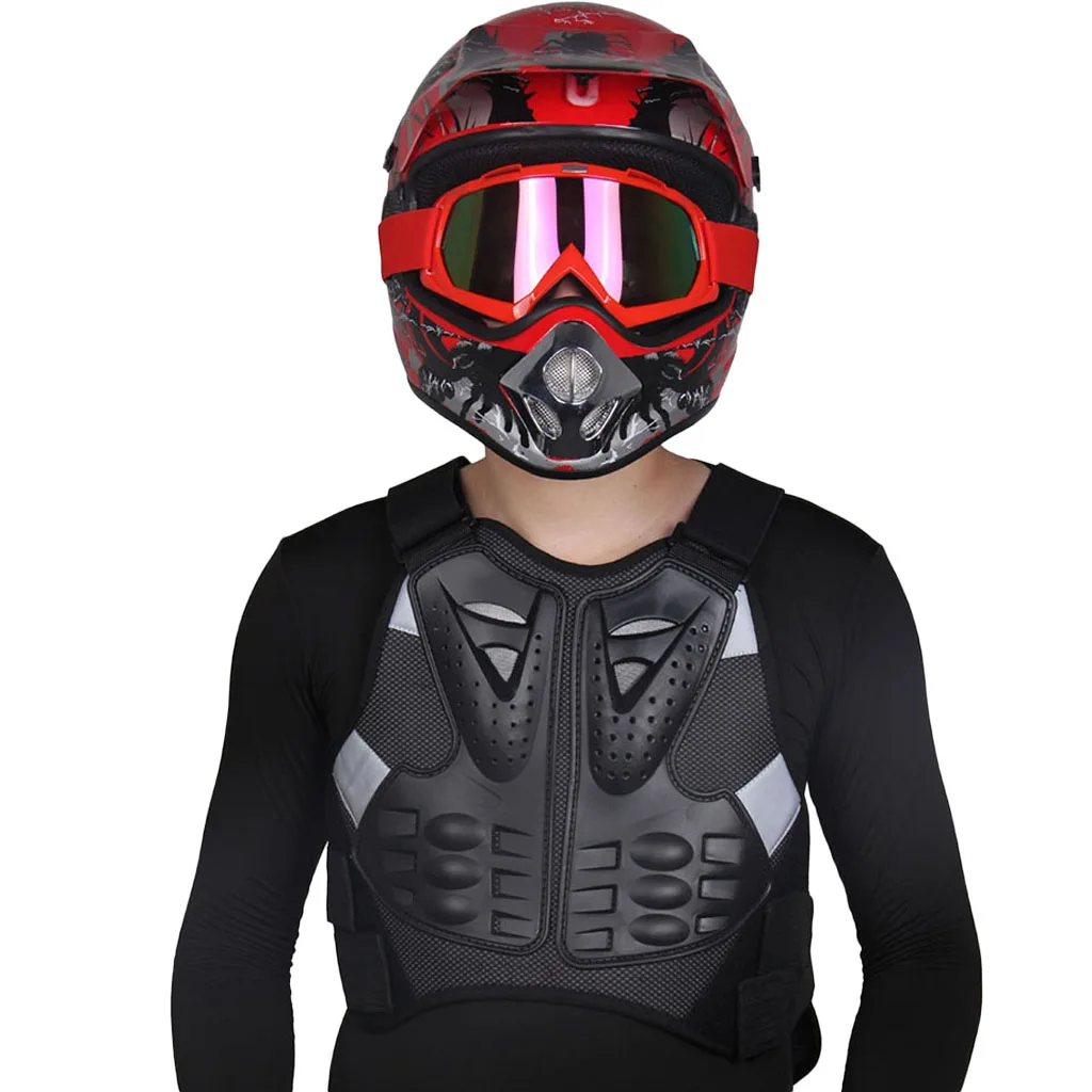 

Motorcycle Biker Armor Vest Chest Back Protector Body Guard Anti-Fall Gear for Racing Cycling Skiing Skateboarding, Black, (L)