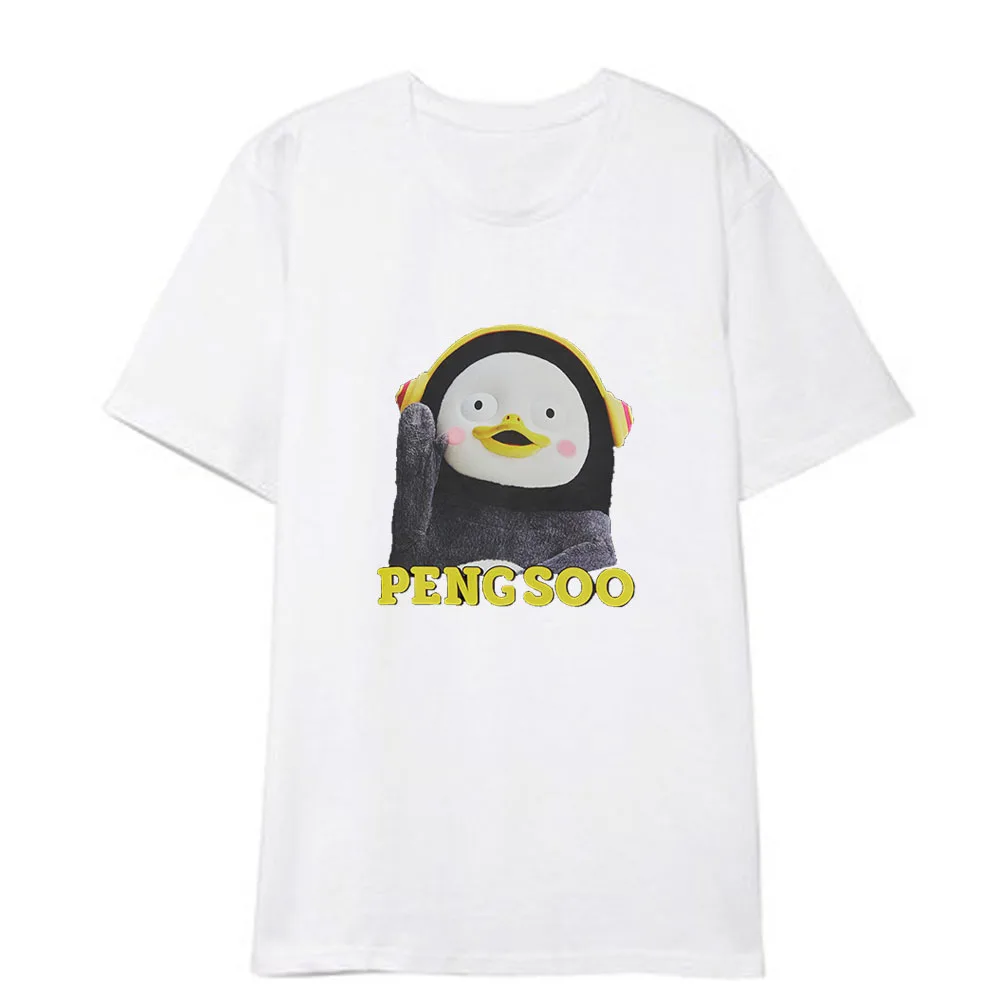 Новая корейская мода Kpop PENGSOO футболки хип хоп K Поп мультфильм Футболка Harajuku
