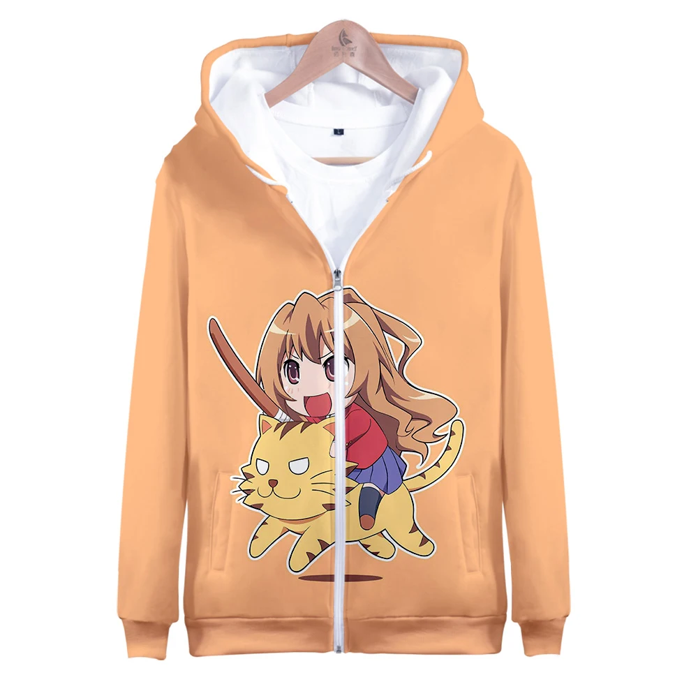 

2021 New Toradora 3D Printed Zipper Hoodies Men/Women Fashion Long Sleeve Hooded Sweatshirt Hot Sale Streetwear Clothes