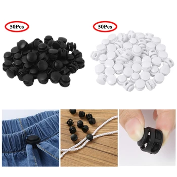 Billige Verschluss Schlösser Kunststoff Toggle 2 Löcher Frühling Geladen Kordelzug Seil Schnur Schlösser Clip Enden Lanyard Stopper Schiebe Verschluss Taste