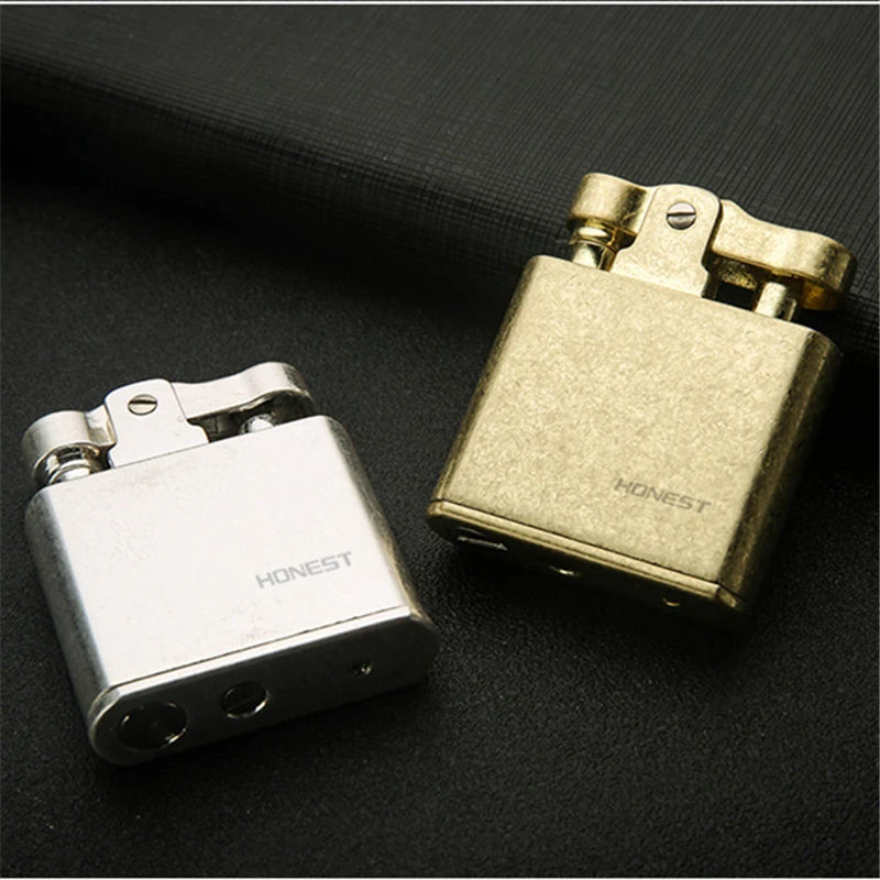 Honest Copper Cigarette Lighter Gasoline Vintage Kerosene For oil Lighter Grinding Wheels Fire Lighter Retro Windproof Lighter