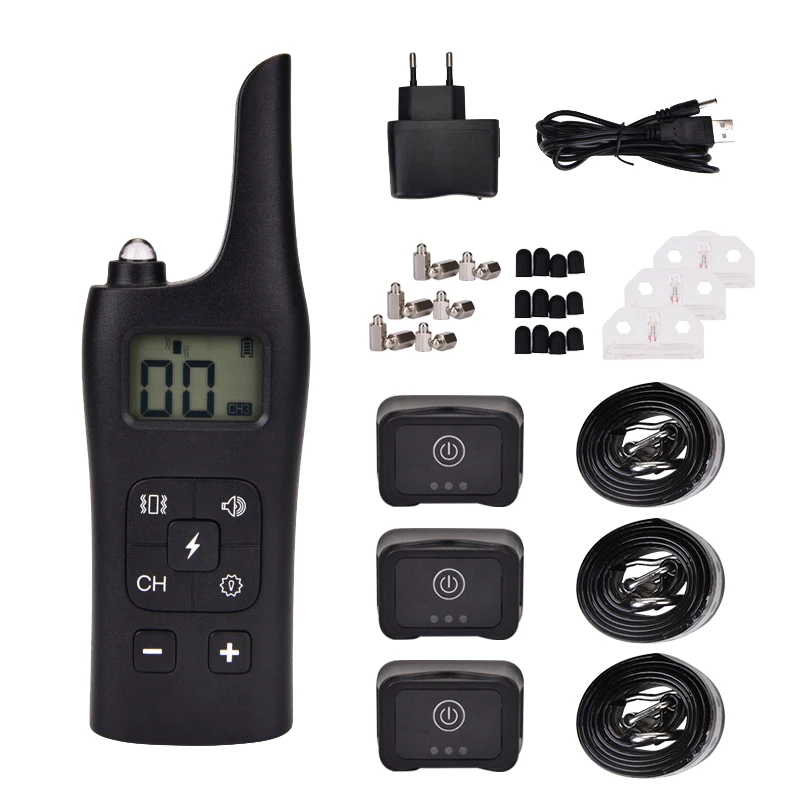 For 3 dogs DC885 ошейники для обучения собак 3,7 в дистанционный Регулируемый ошейник приемник 800 м звуковой сигнал для собак с вибрация и удар для поиска собак - Цвет: For 3 dogs
