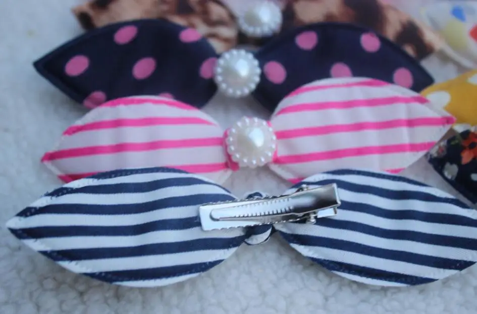 5 шт./лот новые заколки для волос домашних животных жемчуг милый бант банты разные