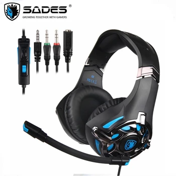 

SADES SA-822 3.5mm Gaming Headset HiFi Stereo Ambient Noise Reduction Comfy Fit Over Ear Headphone for PC Laptop with HD Mic