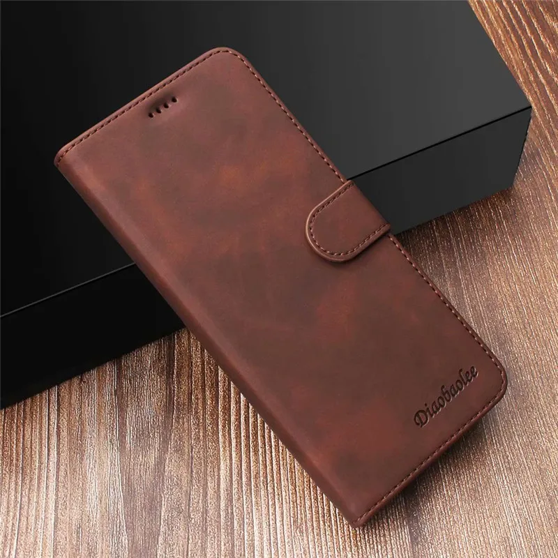 Коричневый A10 чехол для samsung A10 Чехол кожаный винтажный кошелек чехол на Coque samsung Galaxy A30 A20 A10 чехол флип чехол на магните для телефона 360 - Цвет: Коричневый