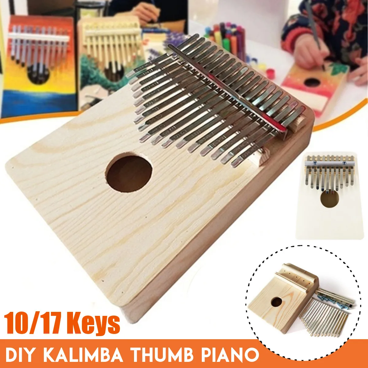 10 клавиш 17 клавиш Kalimbas большой палец пианино сделано одной доской высококачественный деревянный корпус из красного дерева музыкальный инструмент