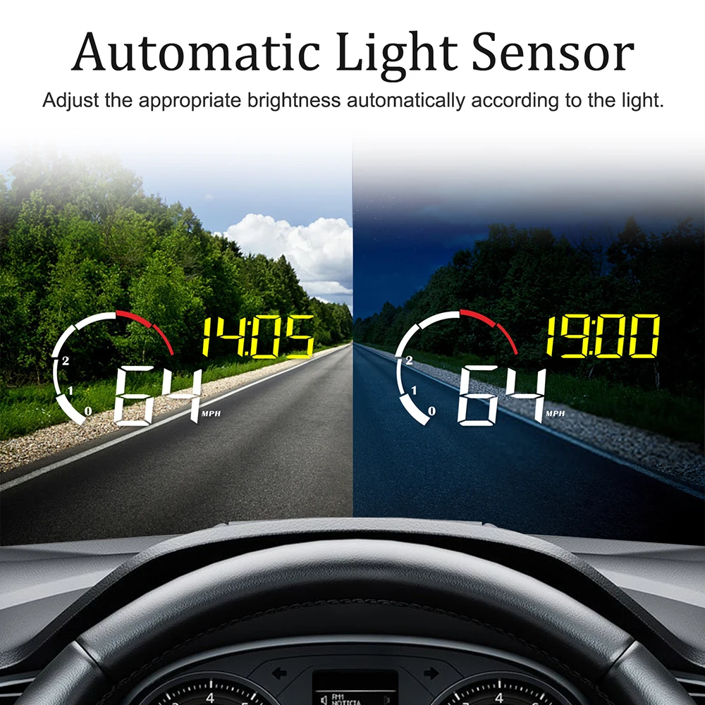 5.5'' voiture universel Hud tête automatique jusqu'Display LCD projecteur  numérique de l'interface OBD II du véhicule A8 La palette de système  d'alarme de survitesse - Chine Heads-up Display, la palette de voiture