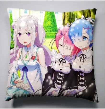 Наволочка Re Zero печатных наволочка с рисунком из аниме для отдыха в ночном клубе, домашний текстиль, декоративная наволочка на заказ подарок 45х45см наволочка для A19.11.8