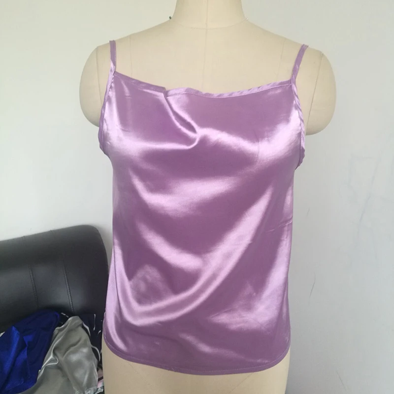 Женский Атласный топ на бретельках с открытой спиной лето сексуальный