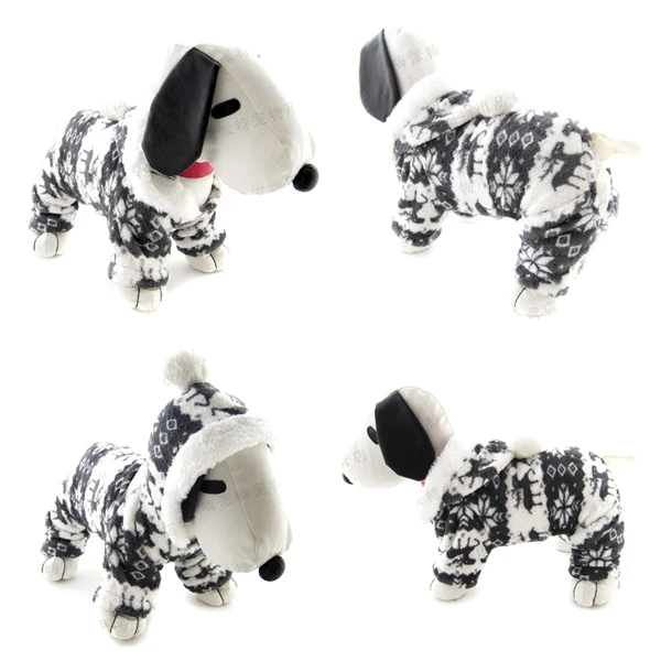 Серый Pet Dogs Christmas Down Parkas Winter Warm Hoodie Jumpsuit Coat Clothes Costume for Pet Dog Puppy Wearing Clothing - Цвет: Серый