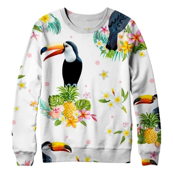 

3D print sweatshirt O-neck man Hoodies Bird flamingo Hot Sale Casual Loose Fit Hip Hop Fashoin Pullover