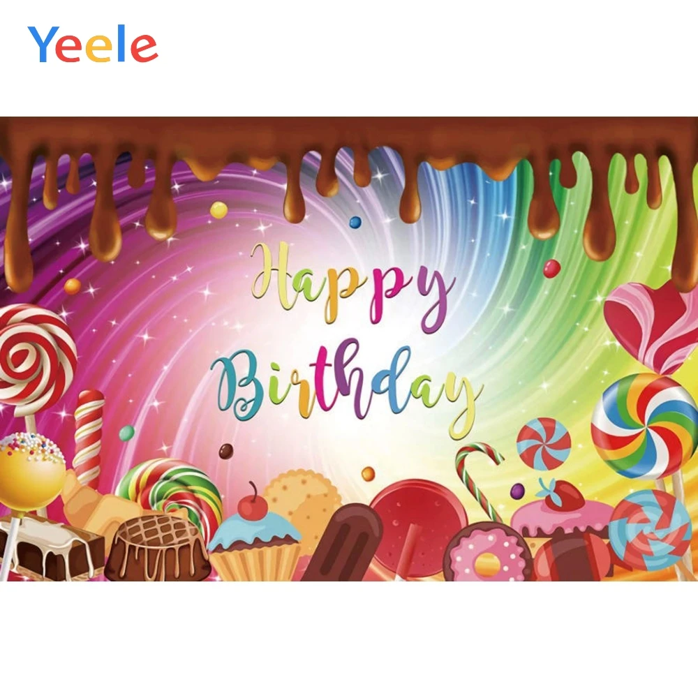 

Dessert Donuts Cake Lollipop Ice Cream Sweet Baby Girl Birthday Party Backdrop Photography Background For Photo Studio Shoot