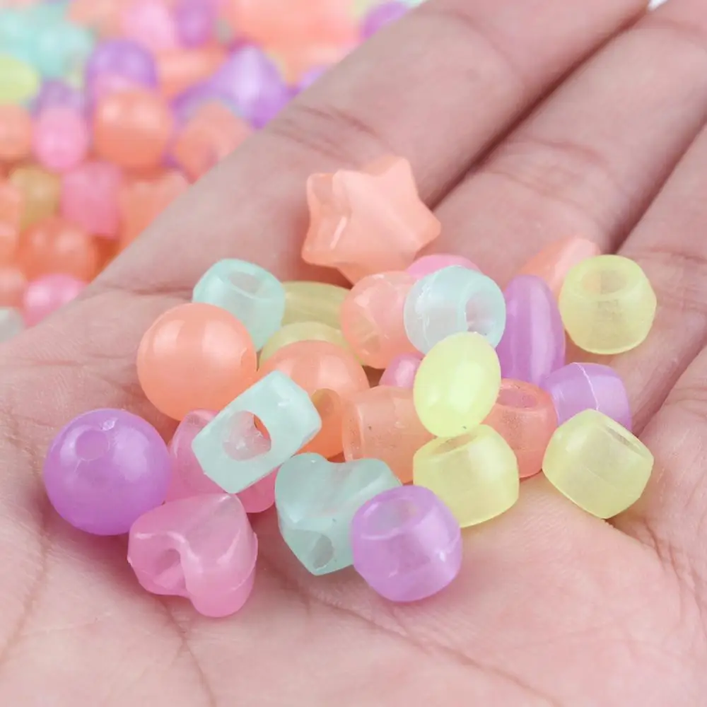 100 шт. светящийся акриловый бисер конфетных цветов светится в темноте