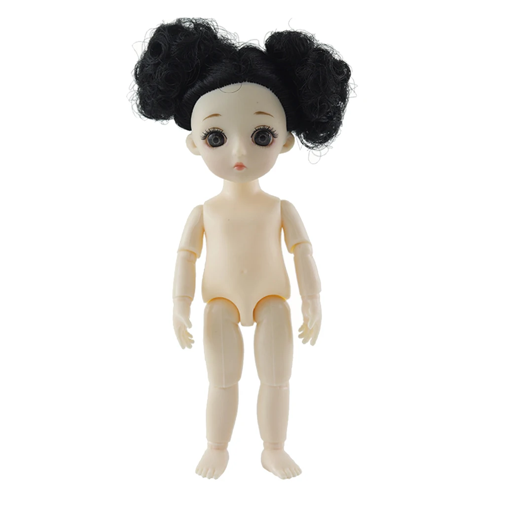 16 см фигурка куклы BJD, гибкий 13 суставов манекен голый девушка куклы с головой волосы полный набор для изготовления кукол принадлежности