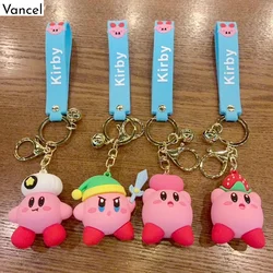 LLavero de Kirby Kawaii para hombre y mujer, llavero colgante de Pvc, cadena, bolsa de coche, modelo de dibujos animados, muñeco de juguete para regalo, decoración