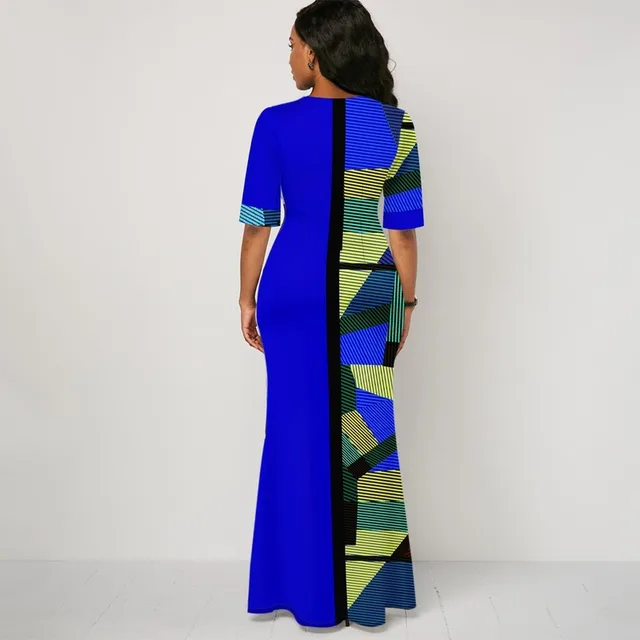Okeke Printed Long Sleeve Africa Dress - Image 5
