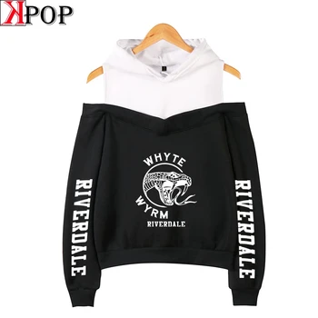 

Riverdale print Popular fashion comfortable Basic Street Women Casual cool off-shoulder Hoodies Sweatshirt Sexy Hoodies
