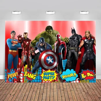 

Avengers Assemble Bricks Wall Spiderman Hulk Captain America Custom Photo Background Studio Backdrop Vinyl Photo Backdrop