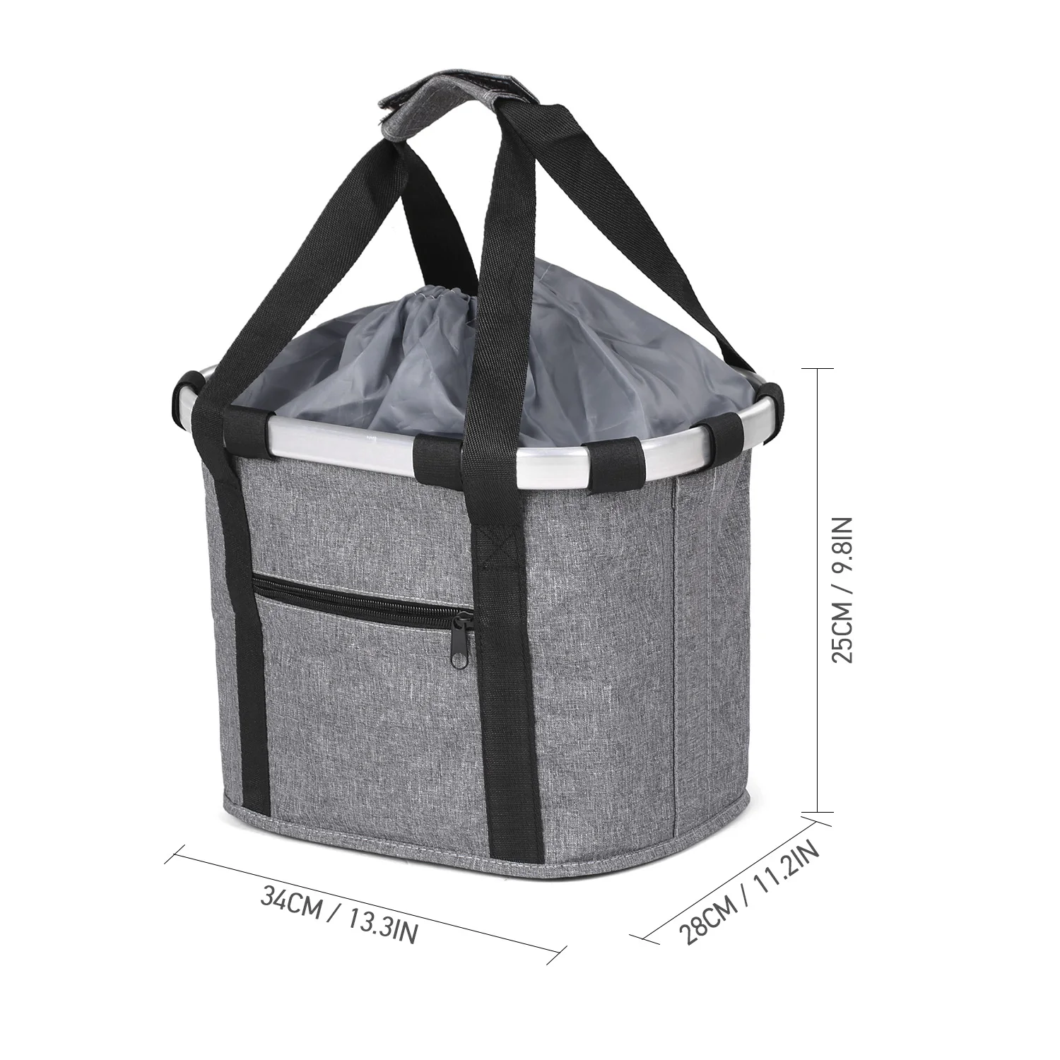 Велосипедная корзина из алюминиевого сплава, велосипедная сумка, велосипедная Передняя сумка, переноска для животных, велосипедная верхняя труба, передняя сумка-переноска - Цвет: Grey style 2
