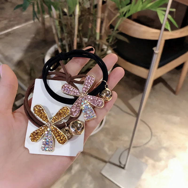 40 шт./лот DIY простой мульти сплав маленькие резинки для волос с цветами жемчуг двухслойная резинка для волос Инструменты для укладки волос аксессуары HA1059
