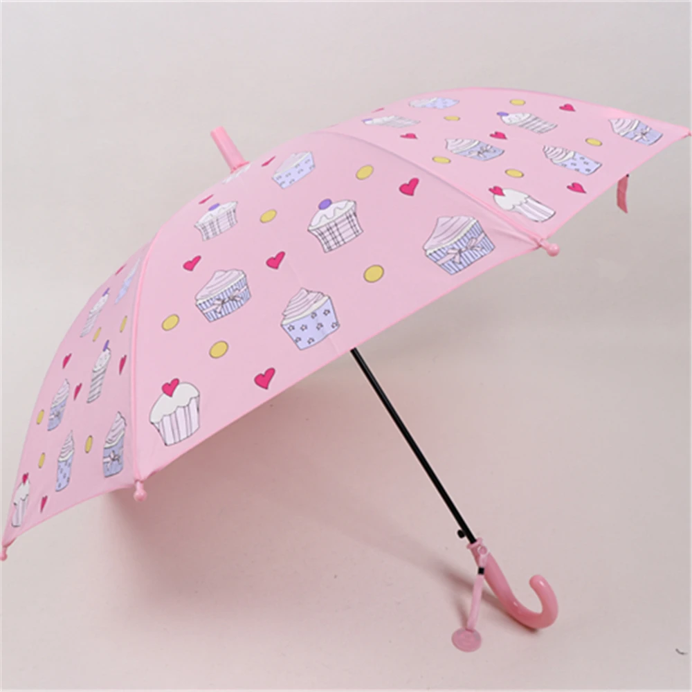 SHOWERSMILE Kids Umbrella Blue Change Color Umbrella for Children Animal Cartoon Girl Boys Rain Kawaii Cute Printed Umbrella - Цвет: pink