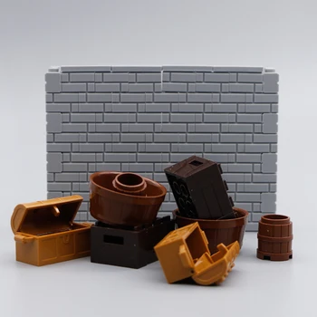 

Building Blocks City Food Box Accessory Pirates Treasure Chest Crate Barrel Creator Figure Parts Bricks Toy compatible with lego