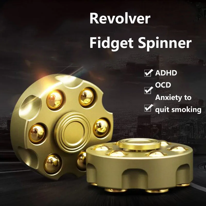

Revolver Bullet Aluminum Alloy Gyro Fidget Hand Spinner Focus Anti Reduce Stress Toy Kids Toys