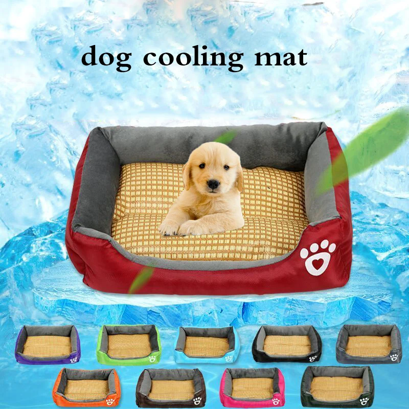 cheap Summer Dog Cooling Mats Kennel Mat Pet Dog Bed Mats For Dogs Cats Sofa Portable Candy colored Square Sleeping Pet Accessories