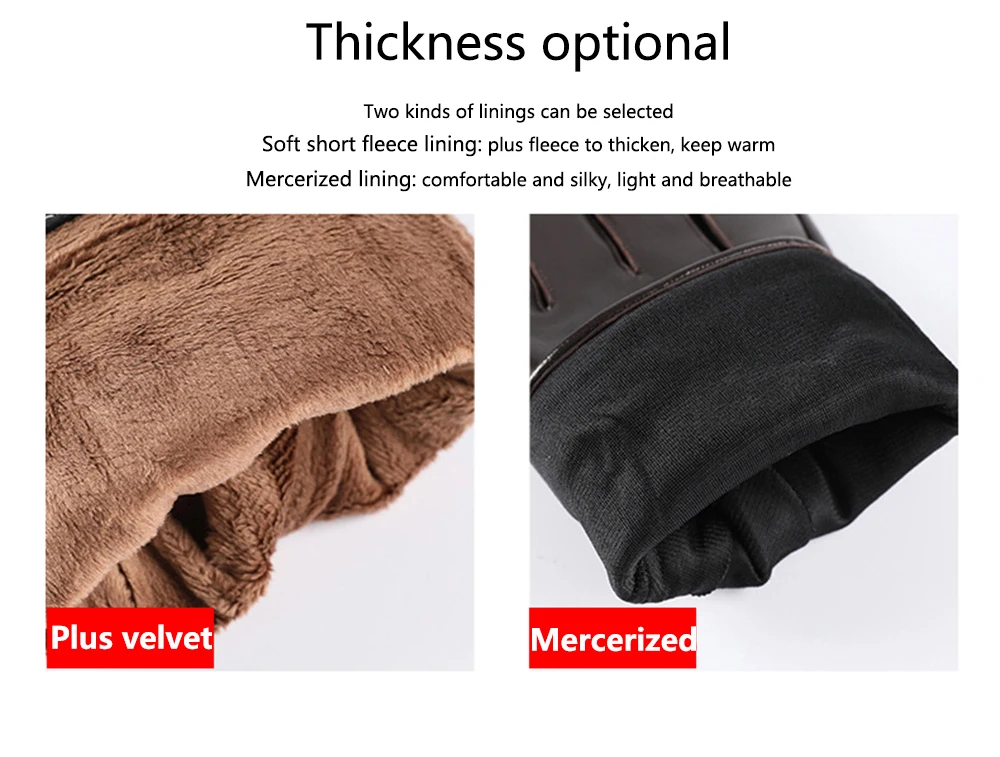 High Quality Autumn Winter 100% Geniune Sheepskin Leather Gloves Men Driving Mittens Warm Touch Screen Male Windproof S2197