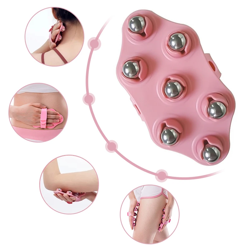 Rolling Ball Massager Gloves Anticellulite Facial Relaxation Clavicle