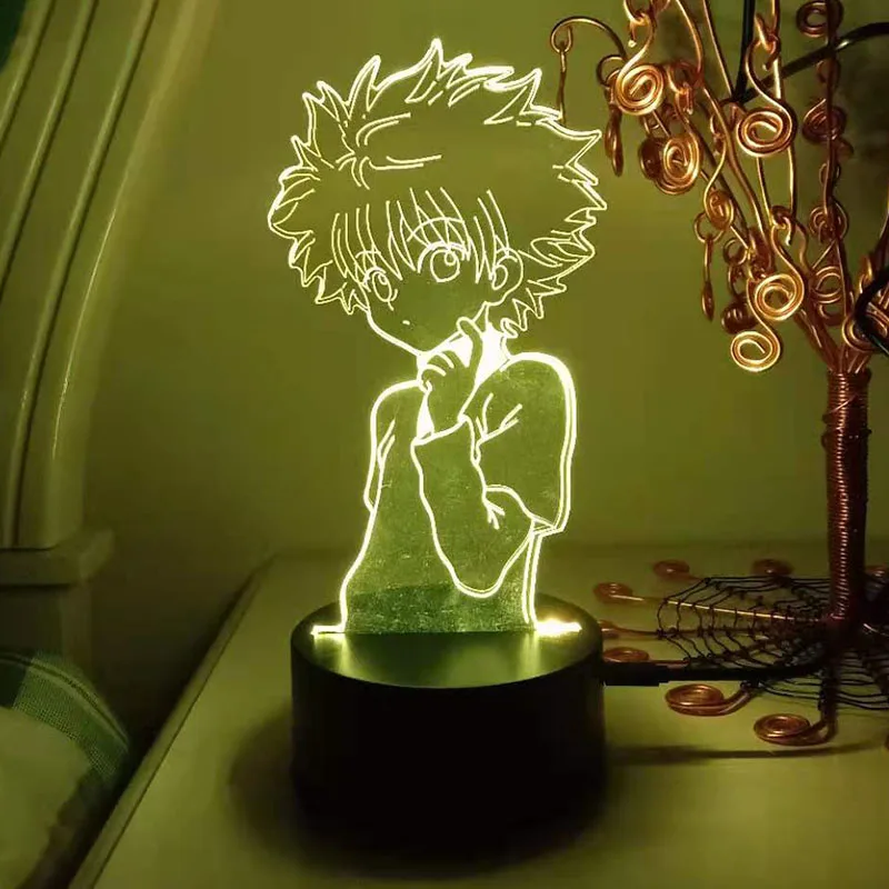 night lamp HUNTERxHUNTER Killua 3d led lamp for bedhome manga ninght lights anime figure room decor lampara de noche dormitorio moon night light