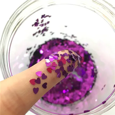 Purple Ультратонкие 3 мм сердечки блестящие пайетки для рукоделия ПЭТ пайетки для ногтей Искусство Маникюр Свадьба Рождество Конфетти украшения 8 г - Цвет: Purple