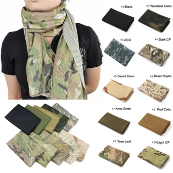 

Unisex Multi-purpose Fish Net Mesh Tactical Camouflage Scarf Neckerchief for Outdoor Activities and War Game SER88