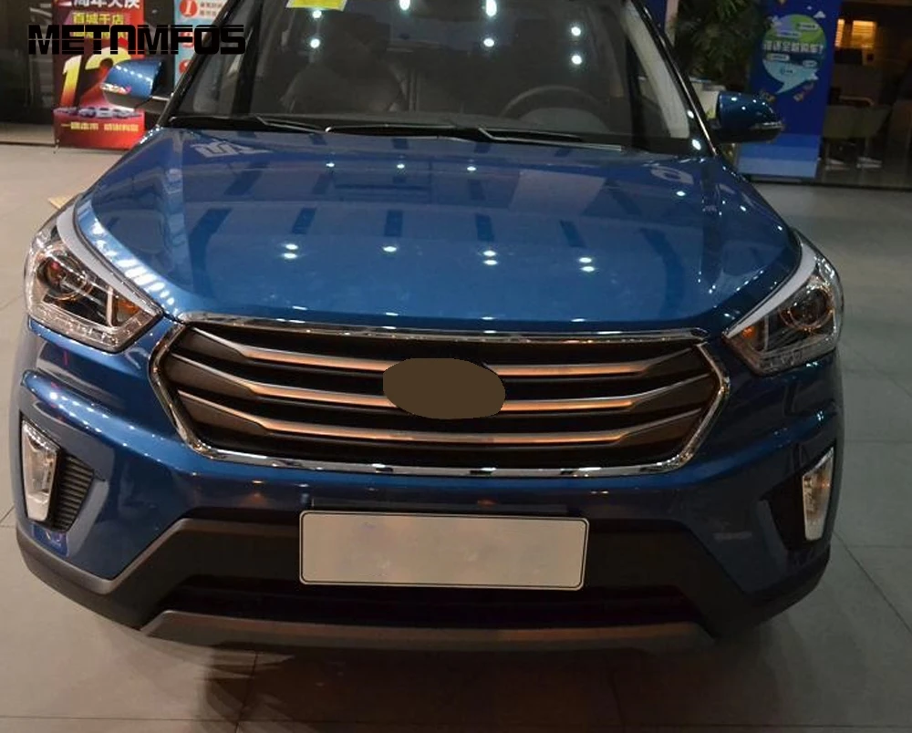 Хромированная передняя Центральная решетка гриля для Hyundai Cantus Creta ix25 2014 2016 2017