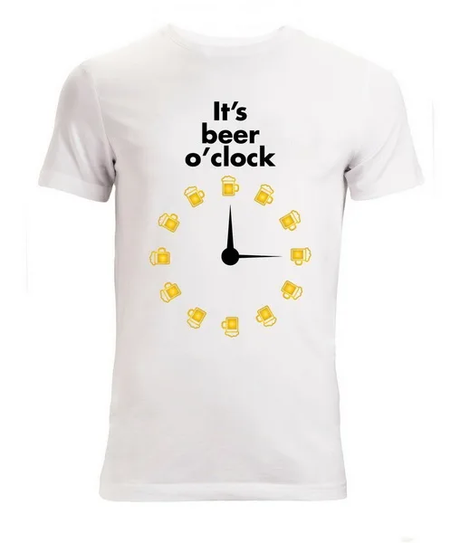 Часы it Beer Clock с забавным надписью для мужчин (для женщин в наличии) Футболка белая