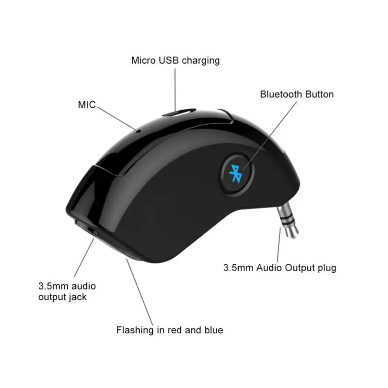 AUX 3,5 мм разъем Bluetooth приемник автомобильный стерео аудио беспроводной адаптер громкой связи адаптер вызова передатчик Авто Музыка для iphone