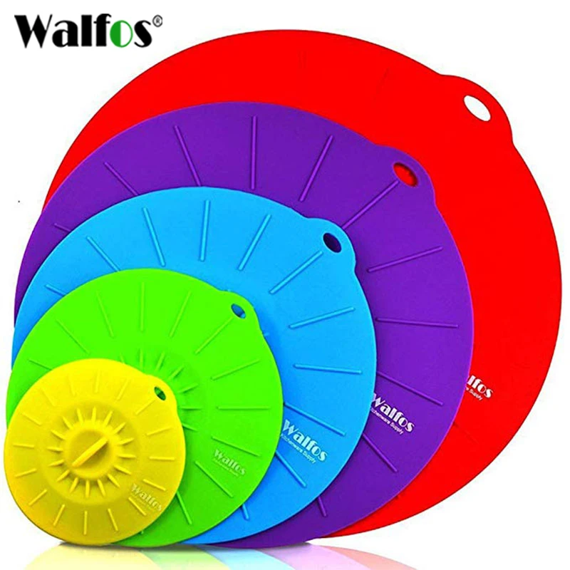 WALFOS Food Grade Silicone Silicone Bowl Lids Heat Resistant Microwave Cover  Seal Reusable Suction Seal Covers for Bowls Plate - AliExpress