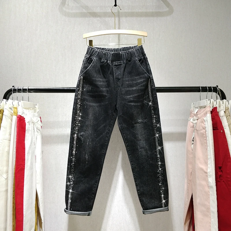 Новые модные эластичные штаны с буквенным принтом