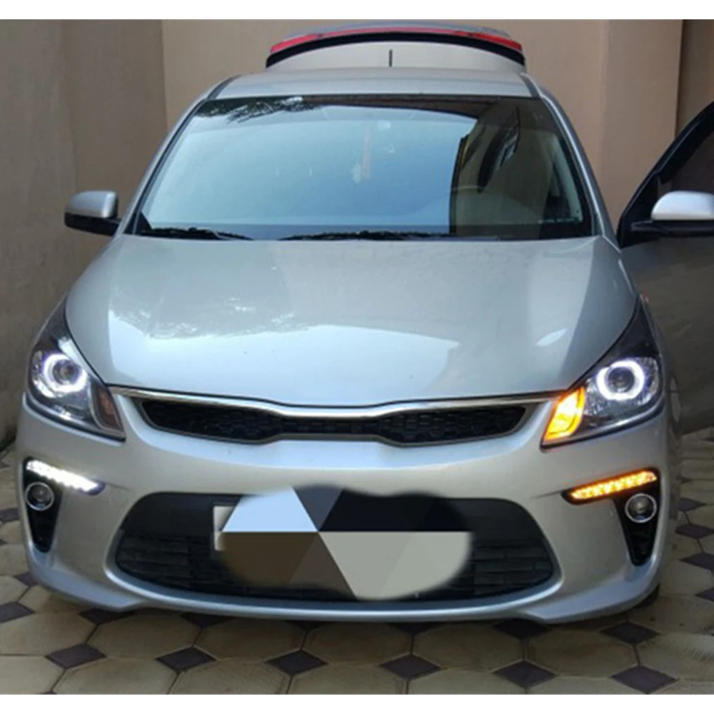 1 пара DRL Для Kia Rio K2 2017 2018 Желтый поворотный сигнал стиль реле водонепроницаемый