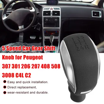 

Car Gear Shift Collars Auto Gear Head Shift Knob Cover Case Sleeve for Peugeot 307 301 206 207 408 508 3008 C4L C2 Car Accessory