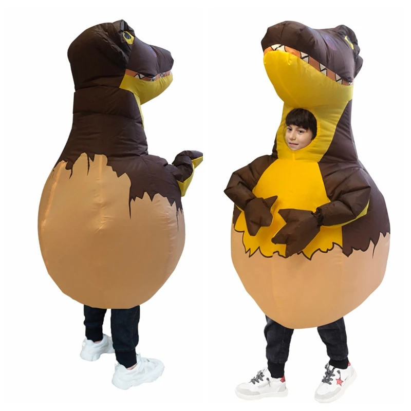 Kids T-REX Inflatable Costumes Halloween Cosplay Costume Dinosaur Egg Blow Up Disfraz Party Birthday Gift for Children Unisex |