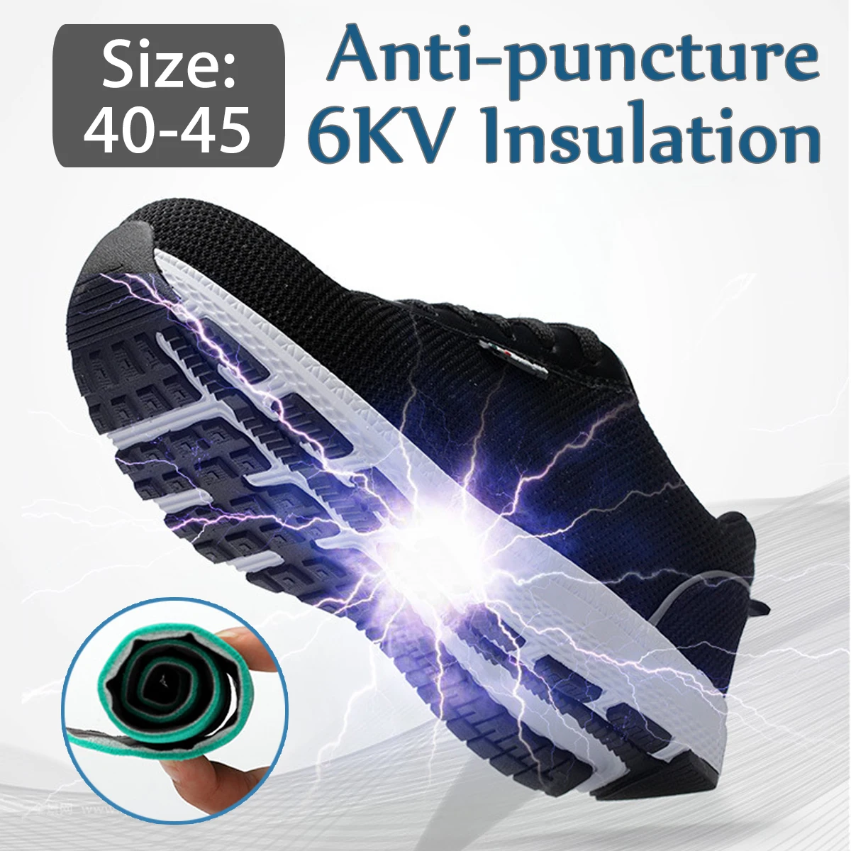 

Men Lightweight Steel Toe Cap Work Safety Shoes 6KV Insulation Reflective