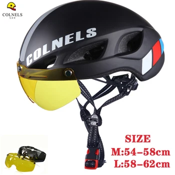 

2020 Bicycle Helmet Intergrally-molded Mountain Bike Helmet with Removable Goggles Visor Adjustable Men Women Cycling Helmet