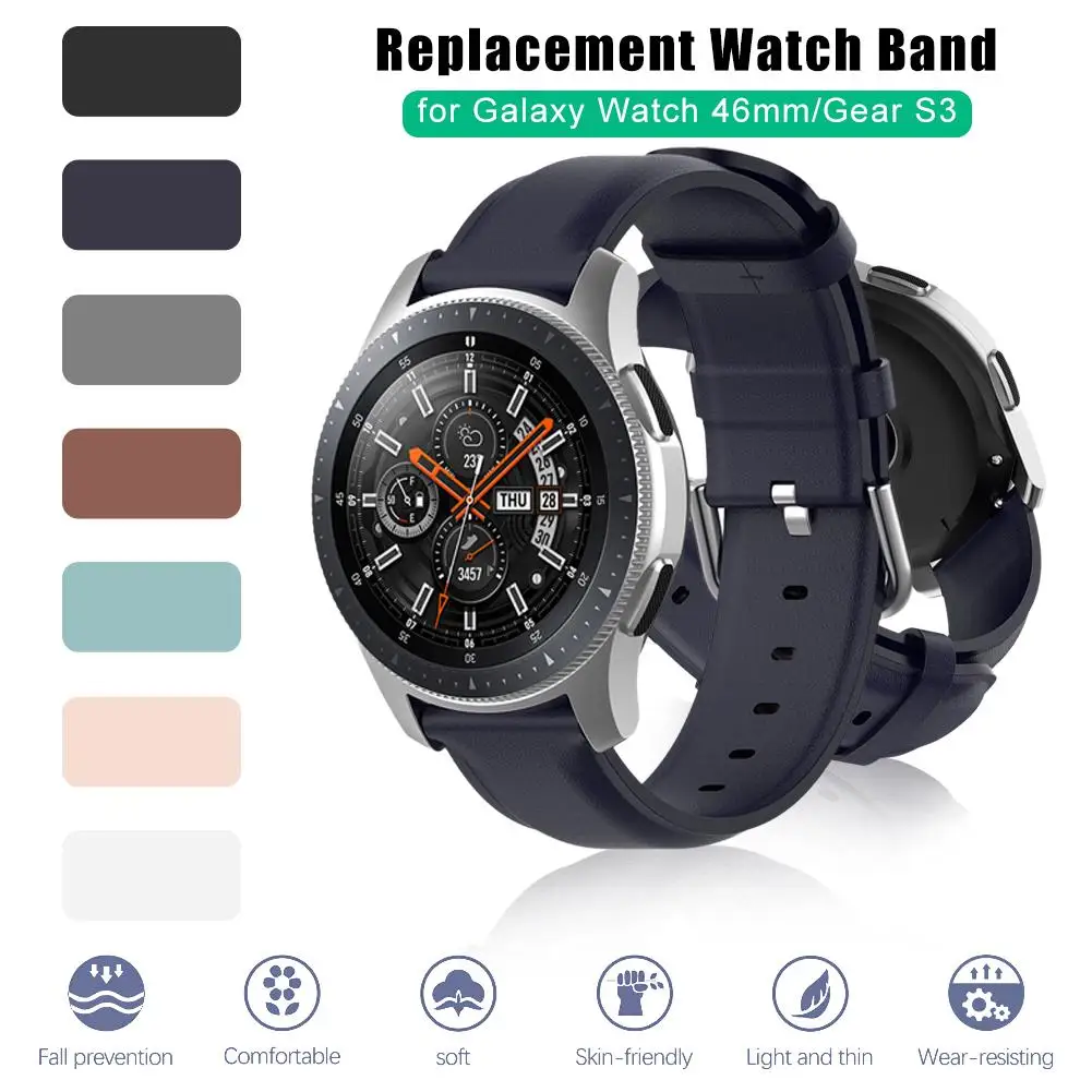 Новый кожаный ремешок для часов 22 мм Samsung Galaxy Watch 46 Gear S3 Sport Quick