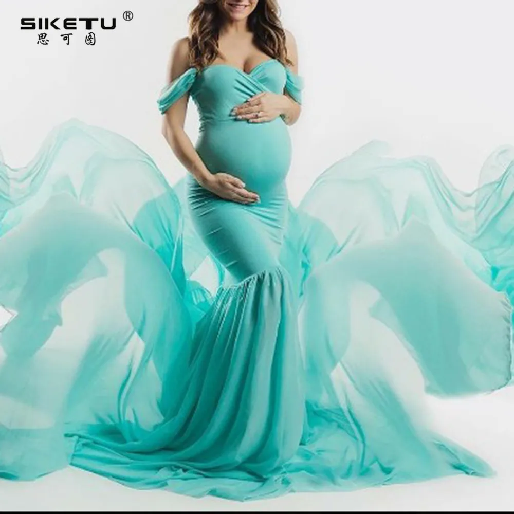 

Long Dress Maternity Photography Props Pregnancy Dress Photography Maternity Off Shoulder Dresses Shoot Pregnant Lace Dress D25