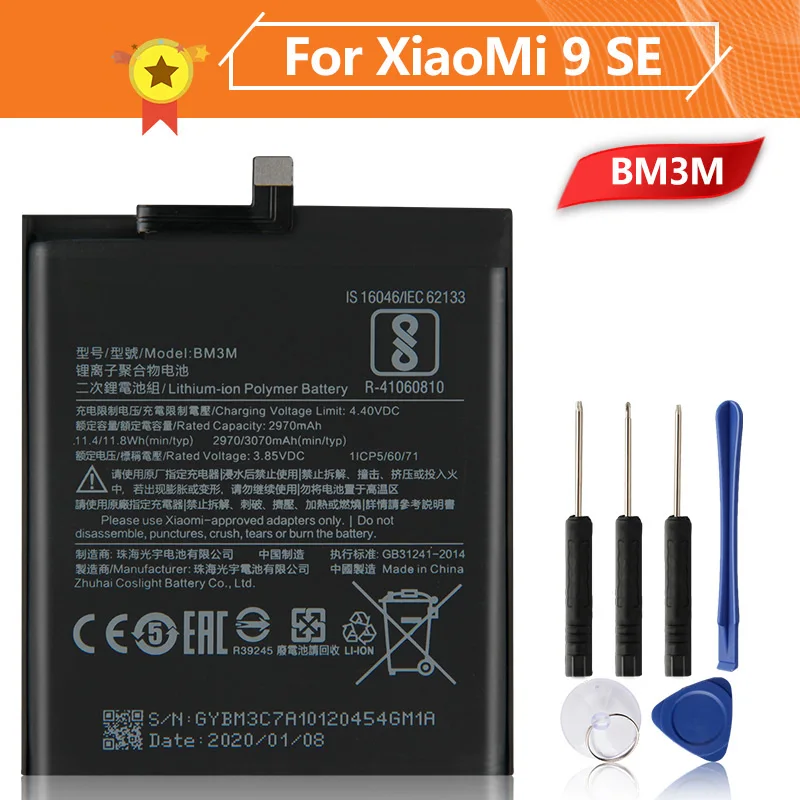 Батарея BM3M для телефона Xiaomi Mi9 SE Xiao Mi Mi9SE 3070 мАч сменная батарея + инструмент |