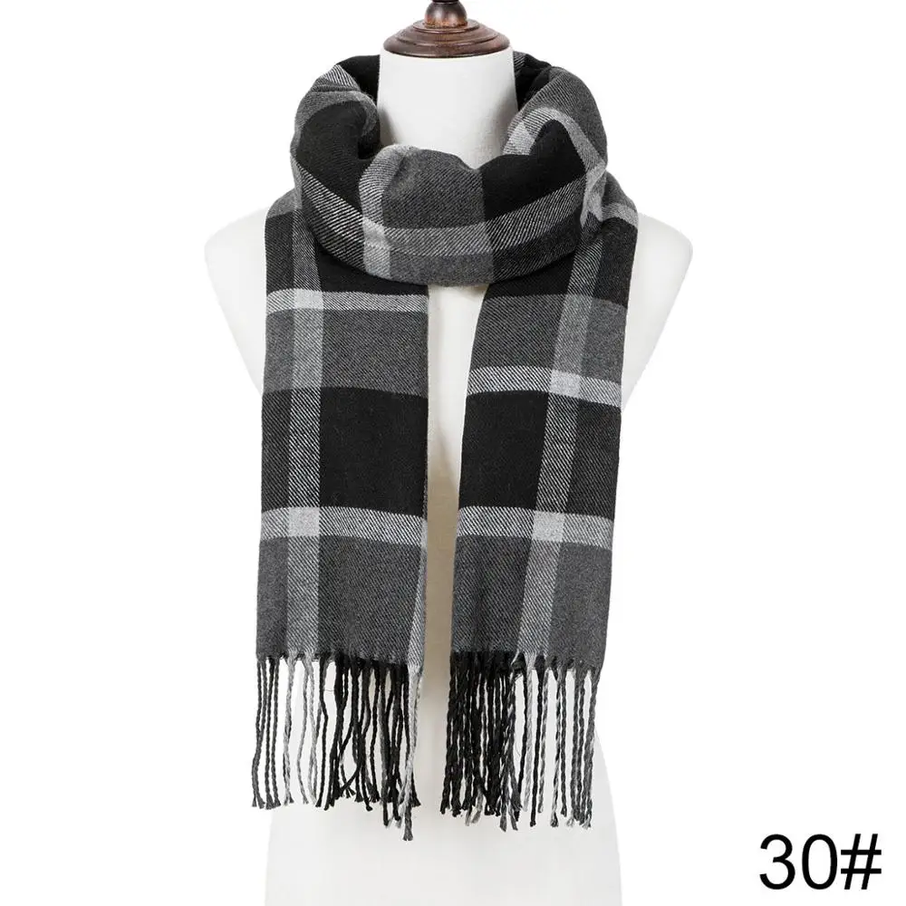 YEABIU Модный зимний женский шарф, клетчатый теплый шарф для женщин, шерстяные шарфы, шарфы на каждый день, кашемировая Женская шаль, одеяло - Цвет: A30