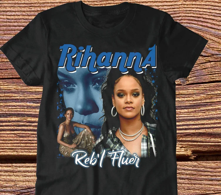 Rihanna T Shirt Reb'L Fleur Hip Hop R&ampB Pop Music Inspired Vintage Tee New Arrival Men'S Short 012605 | Мужская одежда