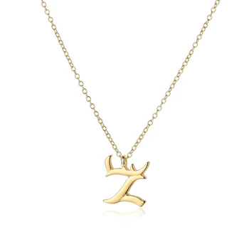 

5 English word Mom love gift America Letter Z Family friend name sign pendant chain Necklace tiny alphabet name Initial jewelry