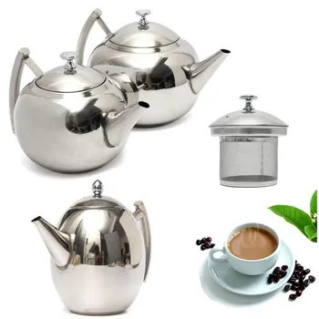 

1.5L./2L Stainless Steel Teapot Coffee Maker Pot Kettle with Tea Leaf Infuser Filter Coffee Maker Large Capacity Kung Fu Tea Set